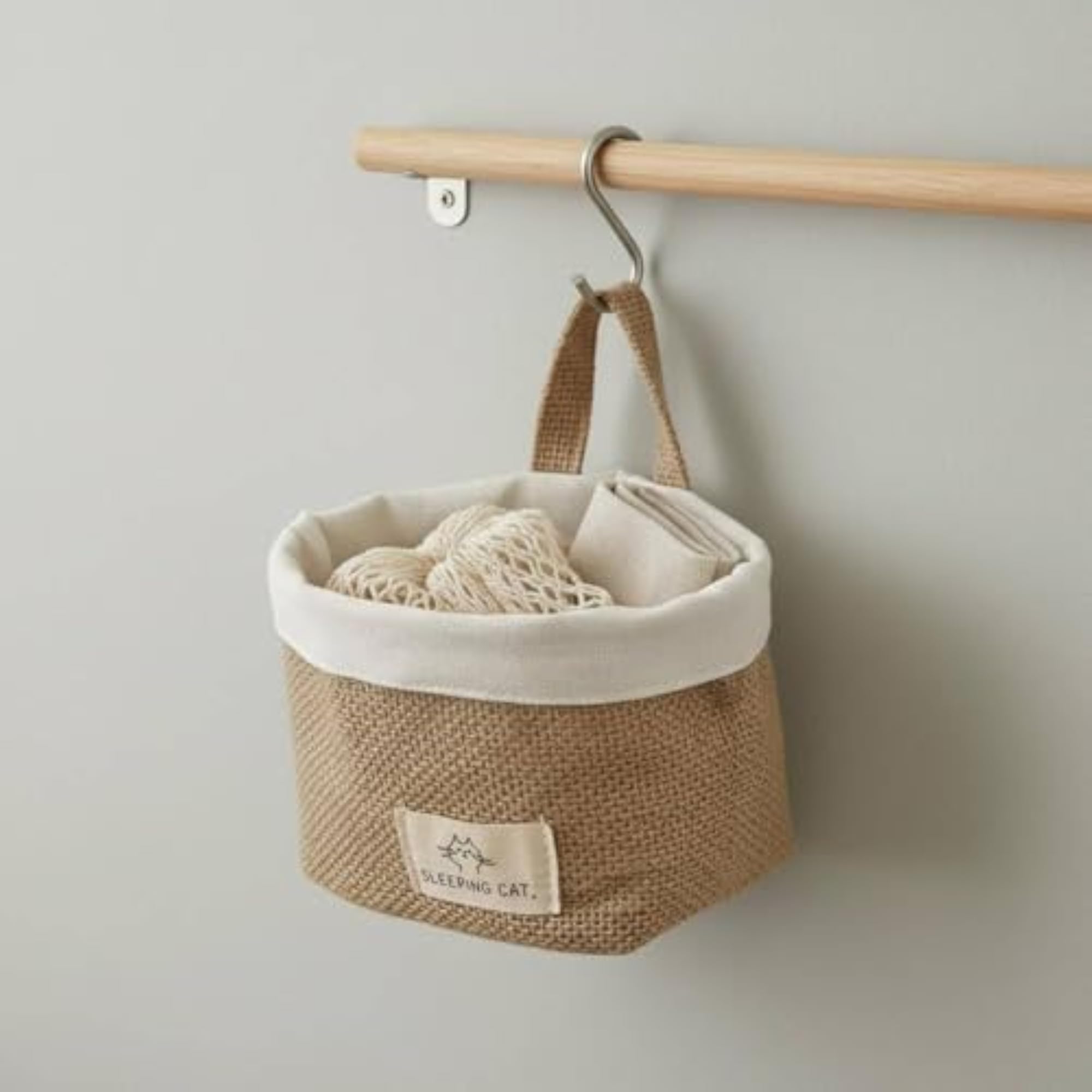 Multi-Purpose Wall Hanging Storage Basket, Textile Organizer